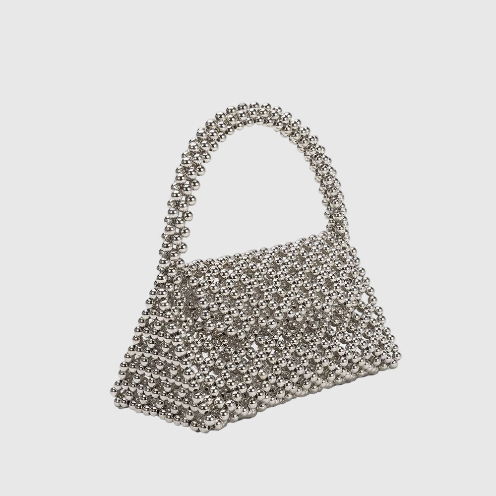Morgan Silver Beaded Top Handle Bag