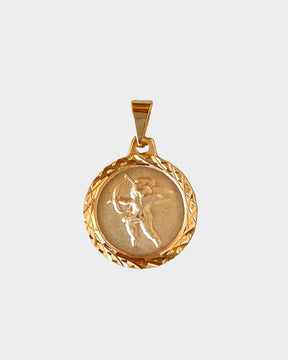 18k Gold Filled Diamond Cut Cupid Pendant