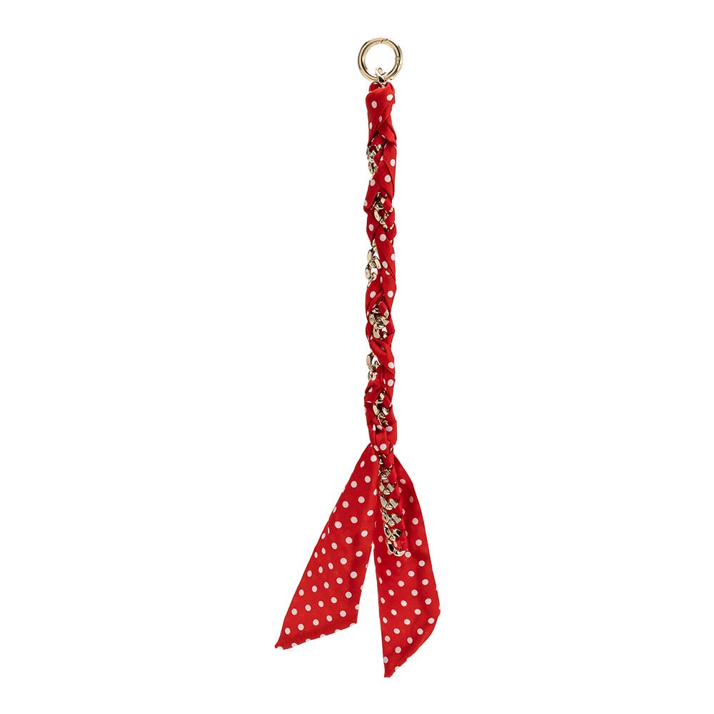 Scarf Chain Red Polka Dot Bag Charm