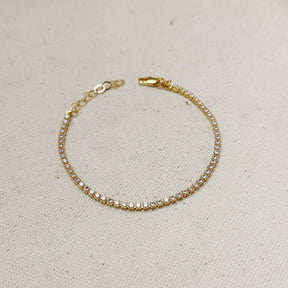 Crystal Tennis Bracelet in 18k Gold Fill