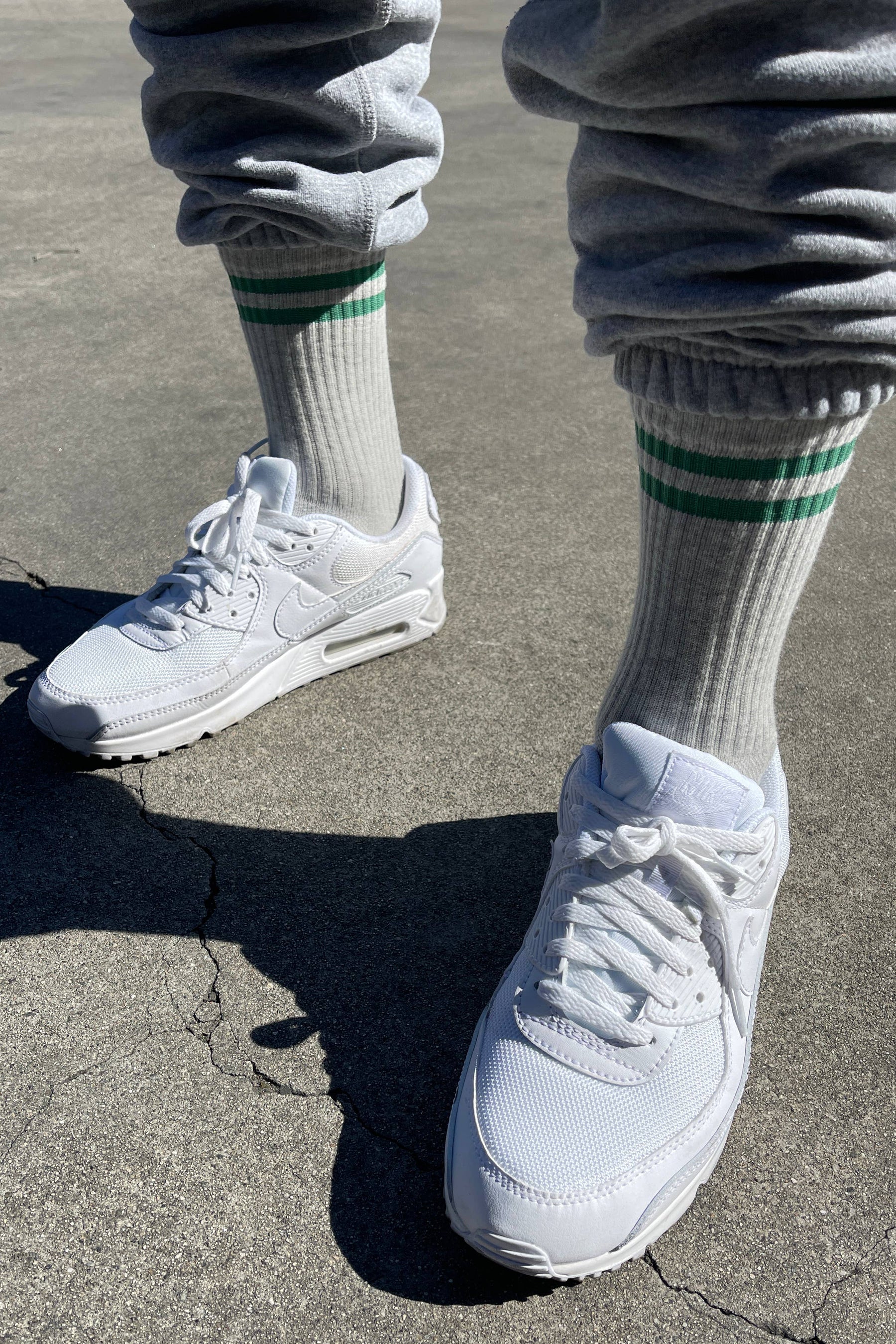 Extended Boyfriend Socks in Light Grey