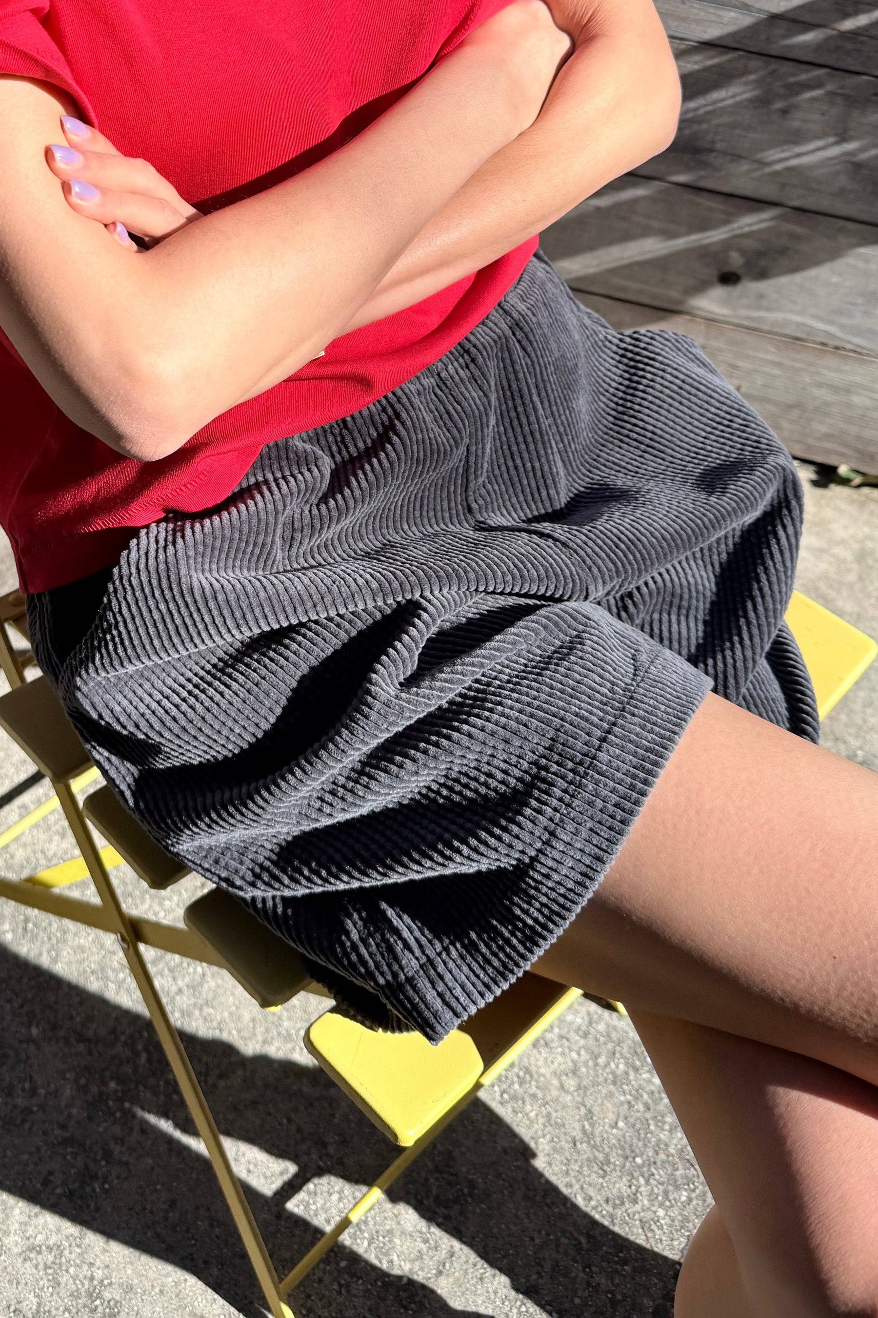 Soft Corduroy City Shorts in Charcoal