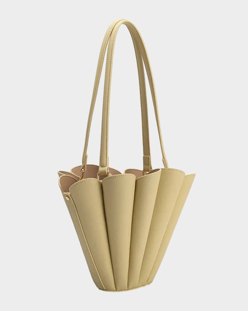 Shellie Yellow Recycled Vegan Leather Shoulder Bag