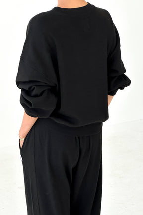 Pointelle Core Sweatshirt in Black