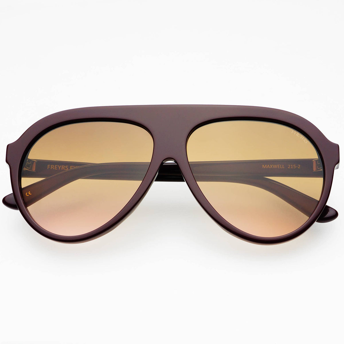 Maxwell Acetate Aviator Sunglasses in Burgundy