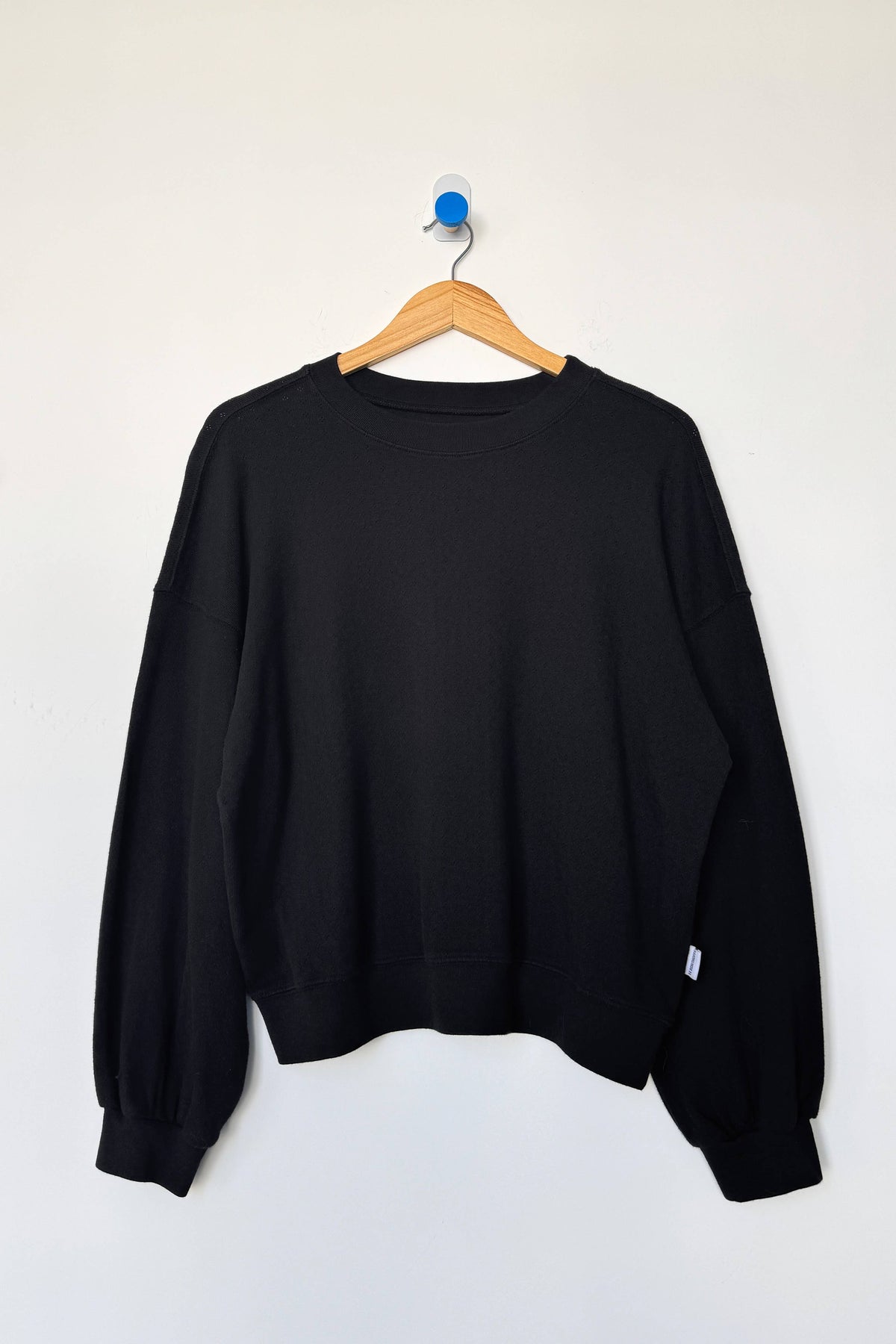 Pointelle Core Sweatshirt in Black
