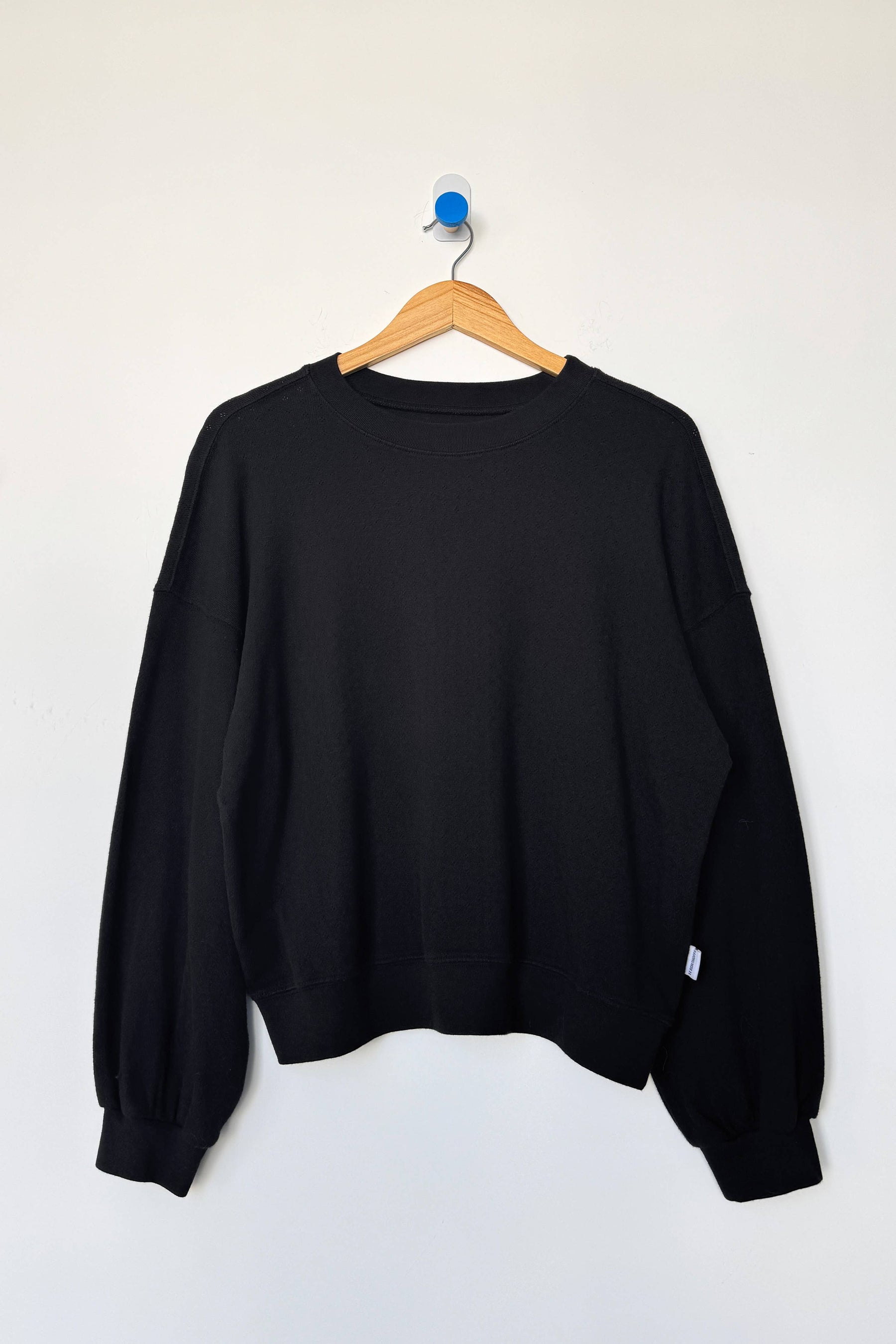 Pointelle Core Sweatshirt in Black