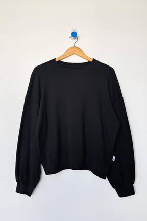 Pointelle Core Sweatshirt in Black