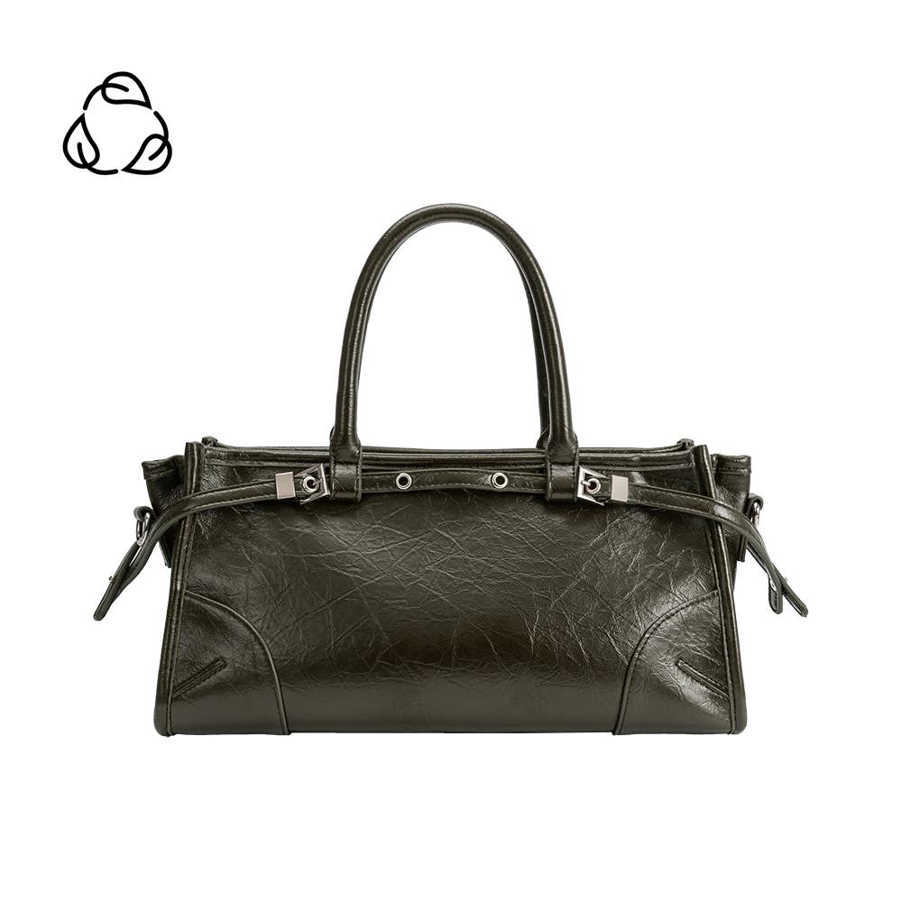 Rhonda Olive Recycled Vegan Leather Top Handle Bag