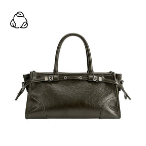 Rhonda Olive Recycled Vegan Leather Top Handle Bag