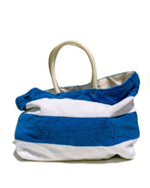 Terrycloth Pool Bag in Blue Stripe