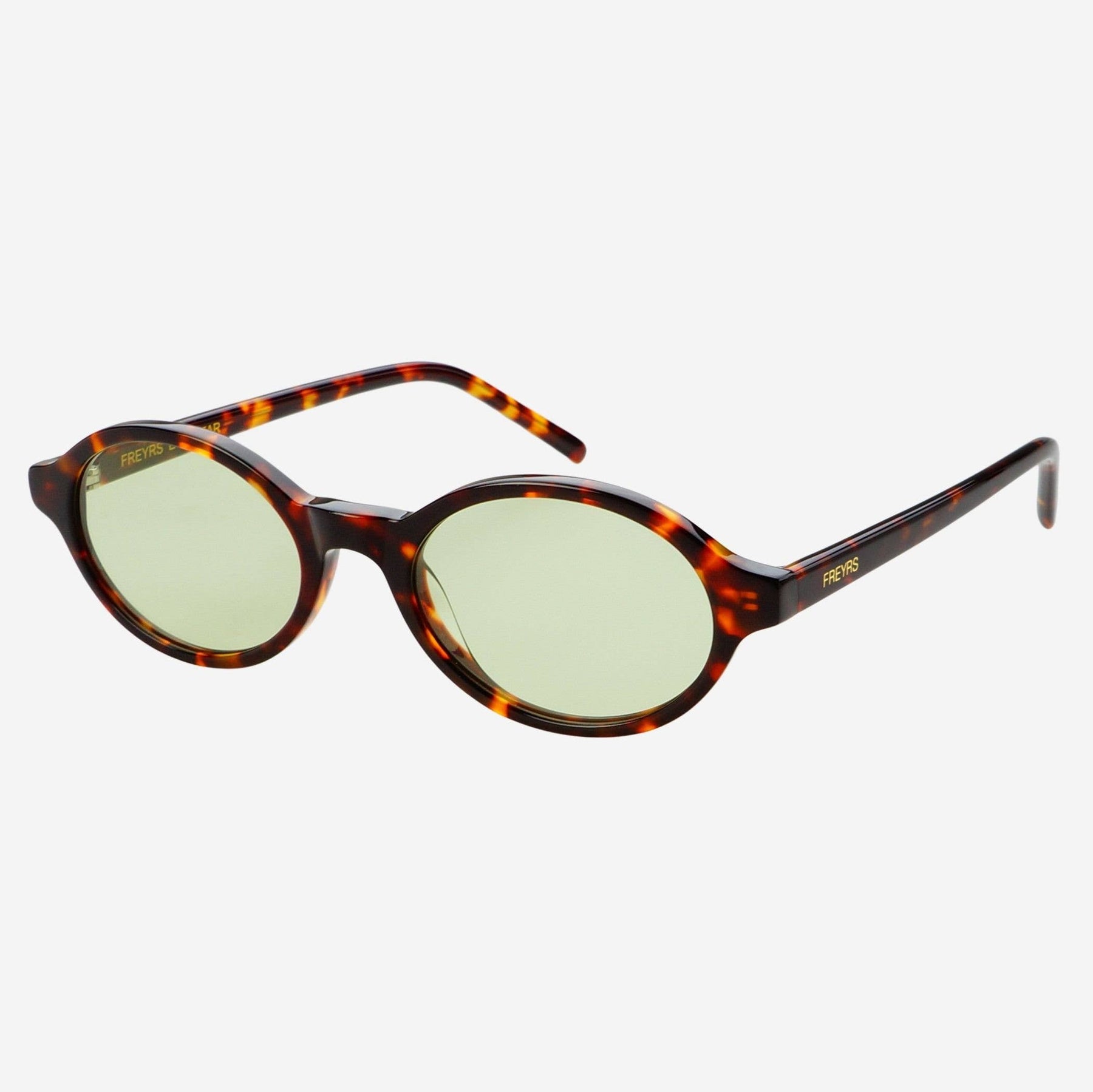 Zoe Acetate Round Sunglasses in Tortoise / Light Green