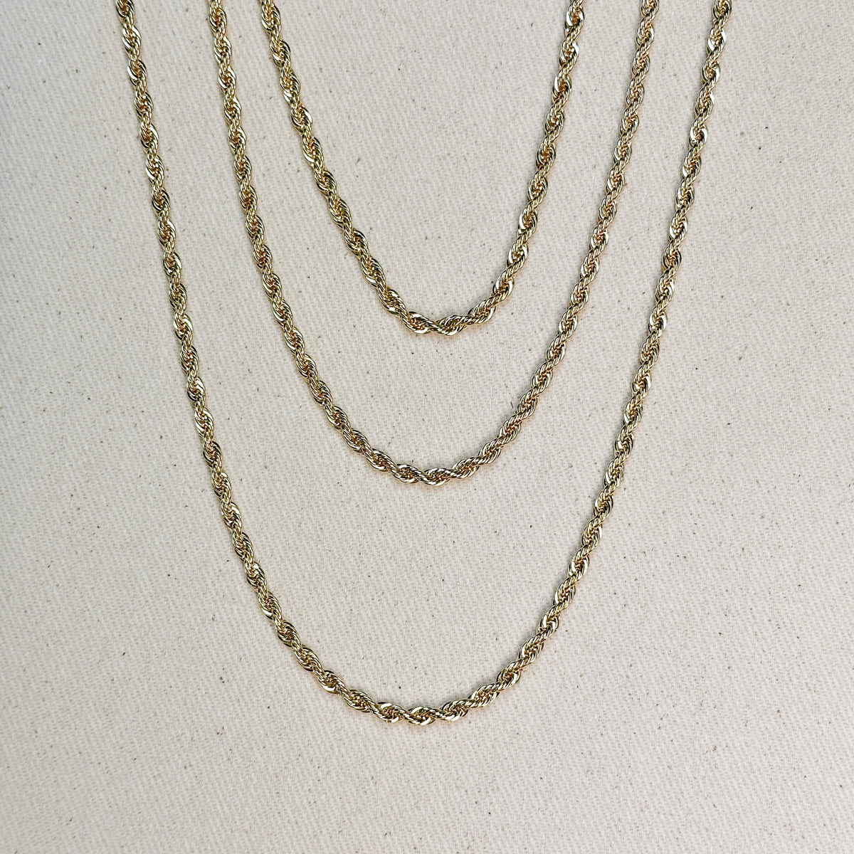 18k Gold Filled 4mm Rope Chain
