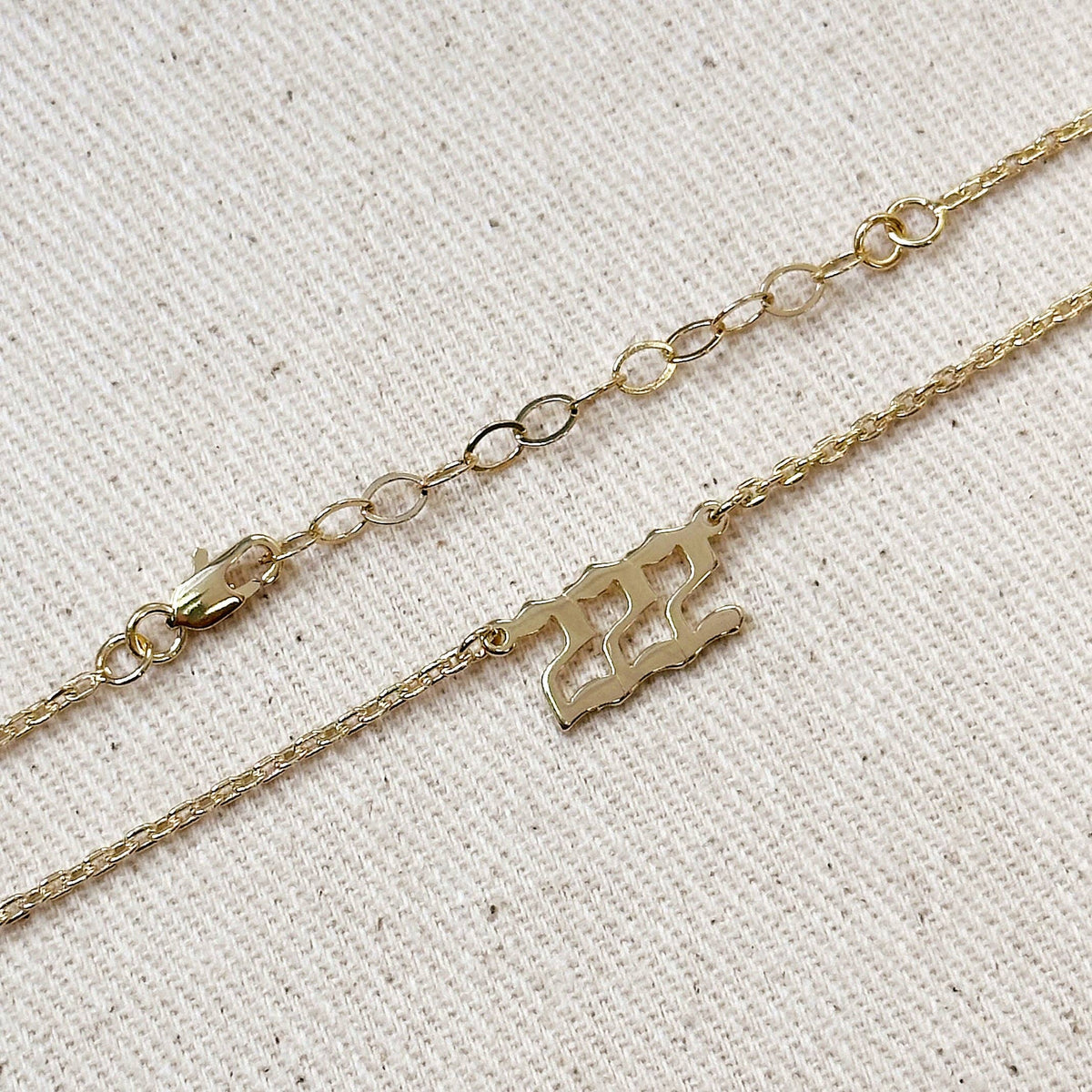 18k Gold Filled 222 Angel Number Necklace