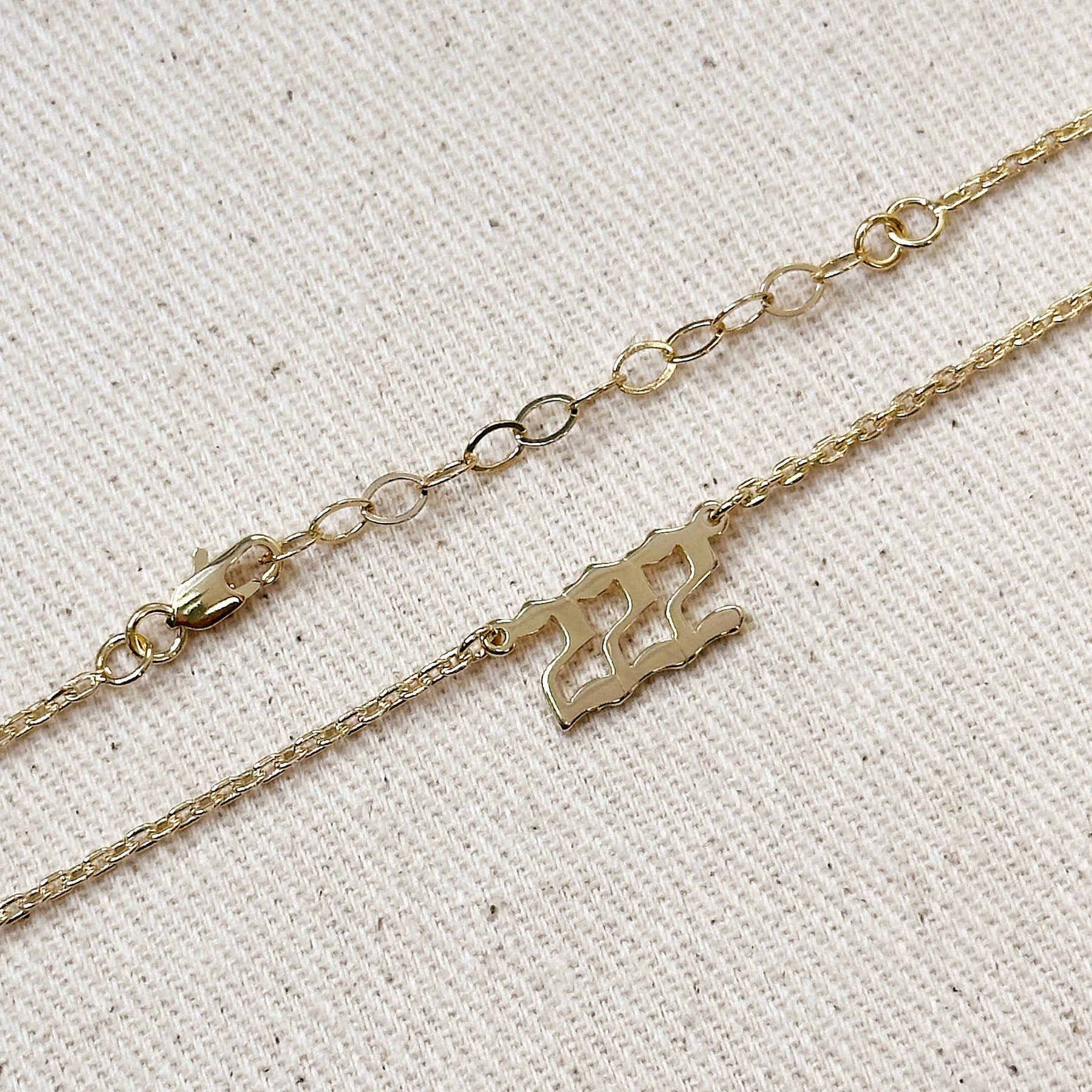 18k Gold Filled 222 Angel Number Necklace