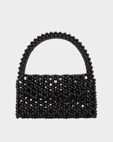 Morgan Black Beaded Top Handle Bag in Black
