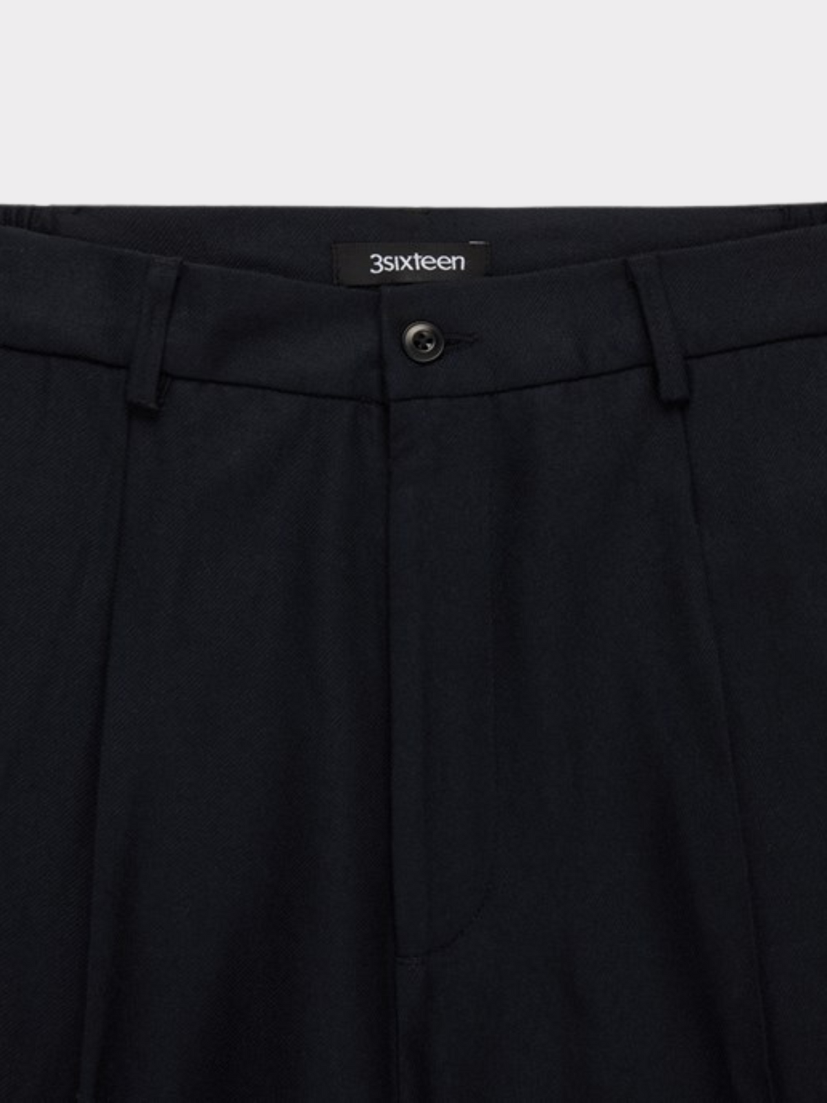 Pleated Trouser in Black Wool