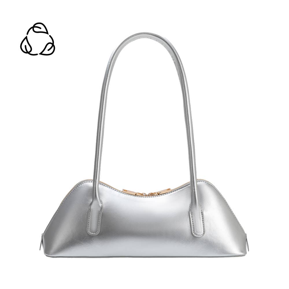 Dakota Silver Recycled Vegan Leather Shoulder Bag