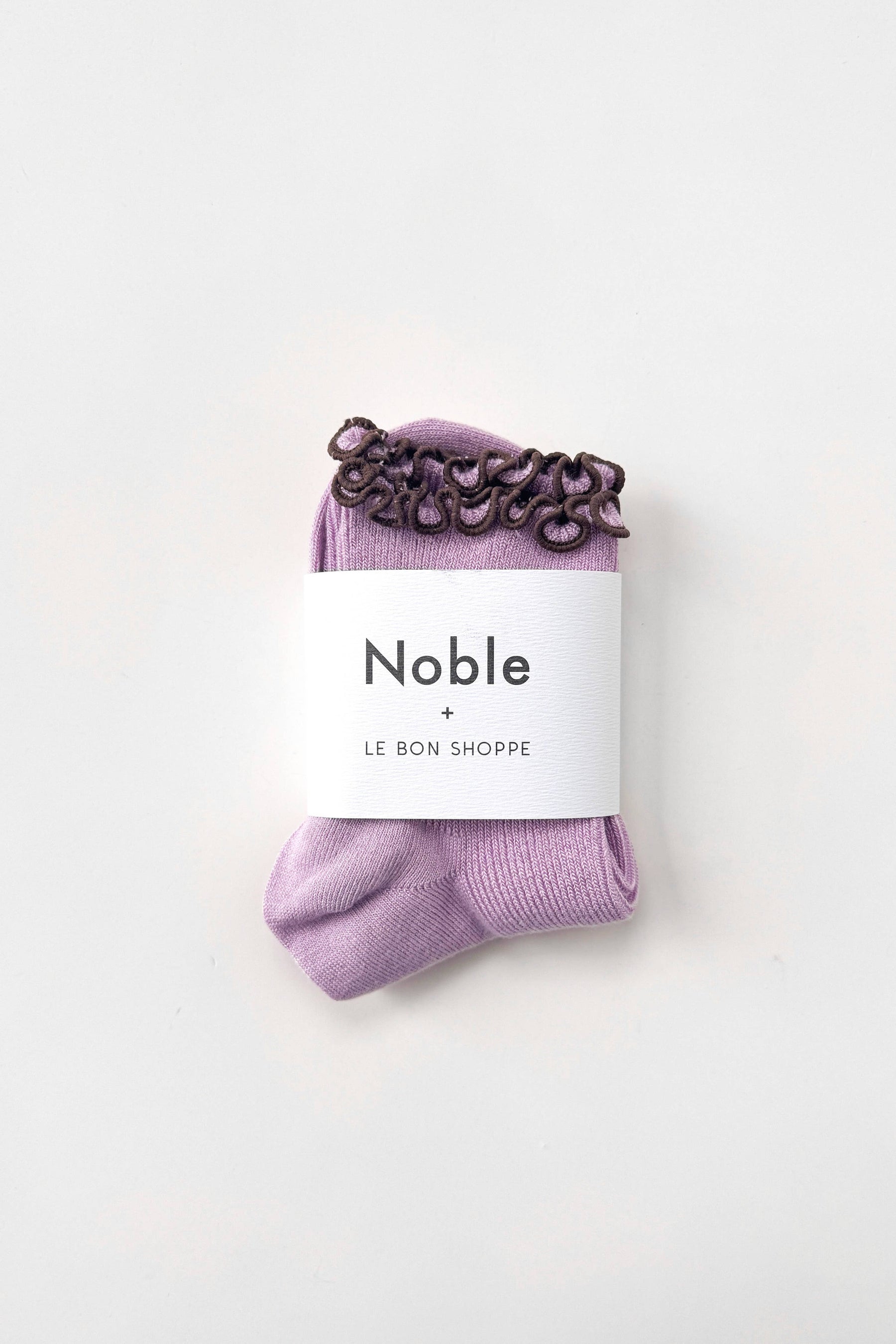 The Petite Ruffled Modal Socks Lilac / Brown