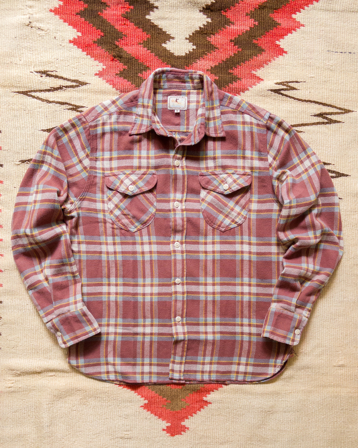 Washed Flannel Workshirt in Autumn Rust