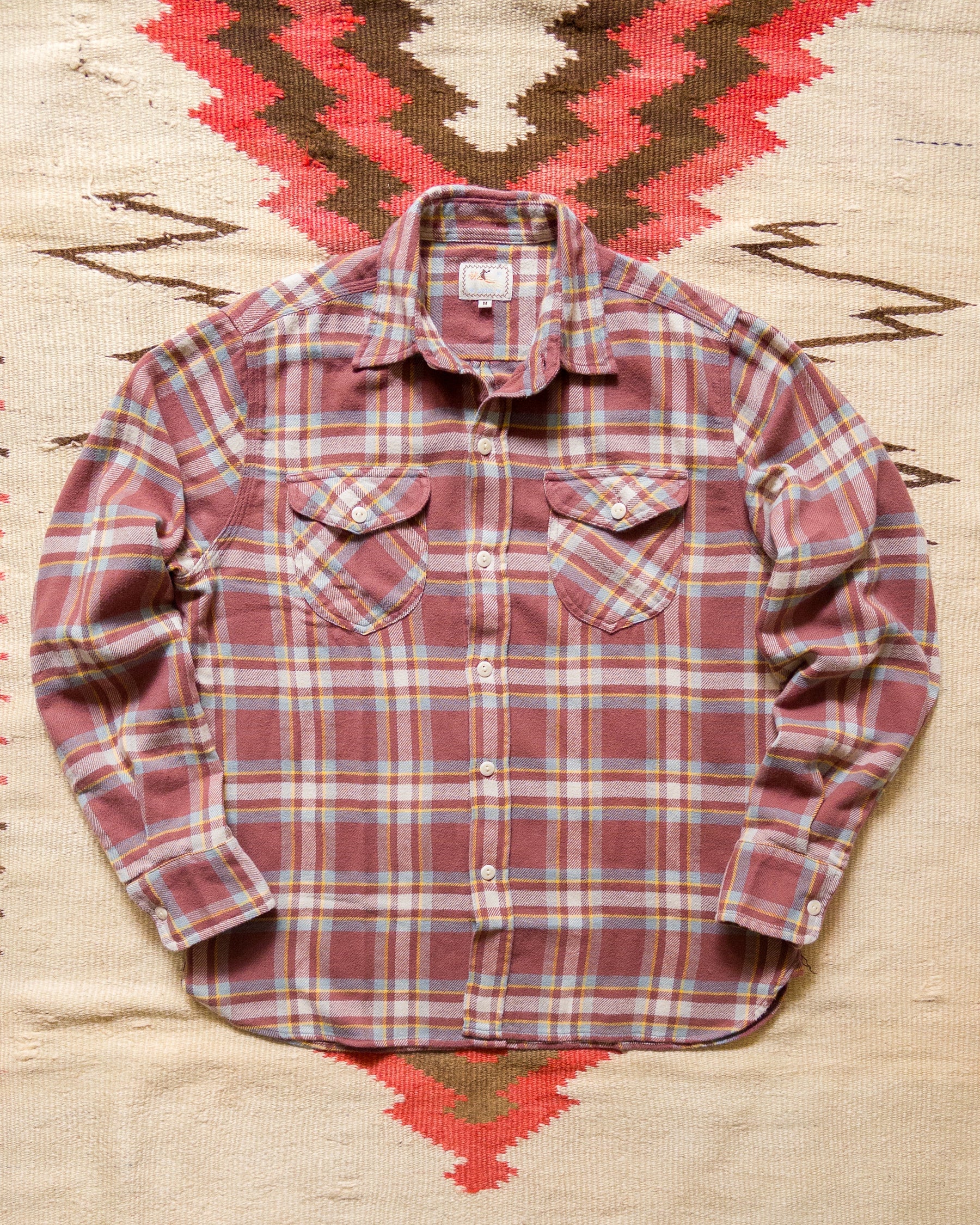 Washed Flannel Workshirt in Autumn Rust