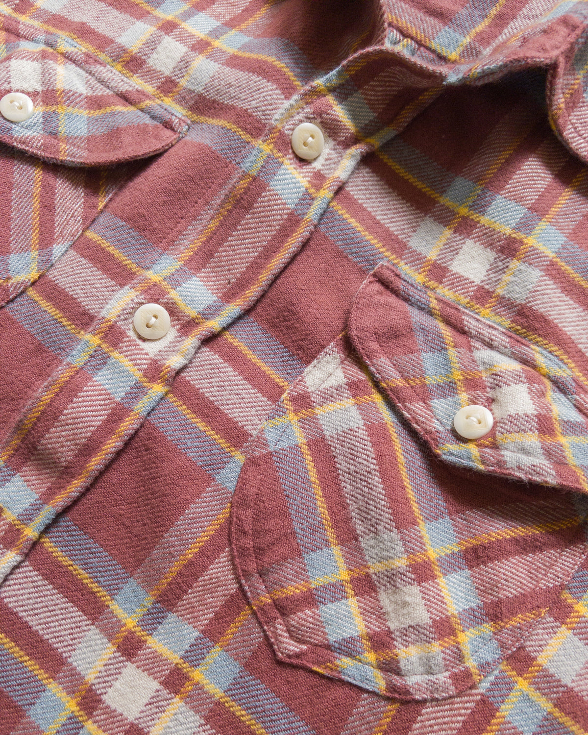 Washed Flannel Workshirt in Autumn Rust