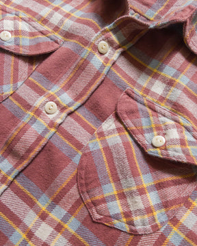 Washed Flannel Workshirt in Autumn Rust