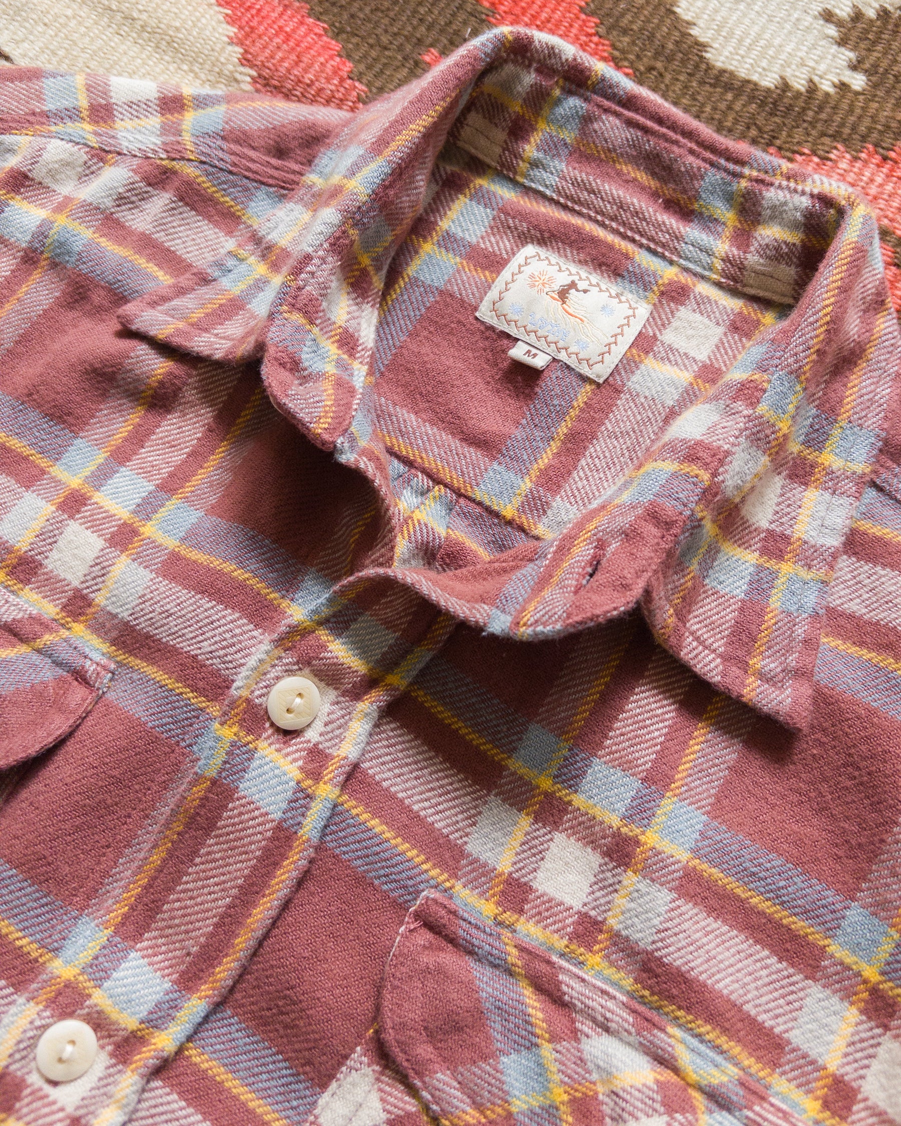 Washed Flannel Workshirt in Autumn Rust