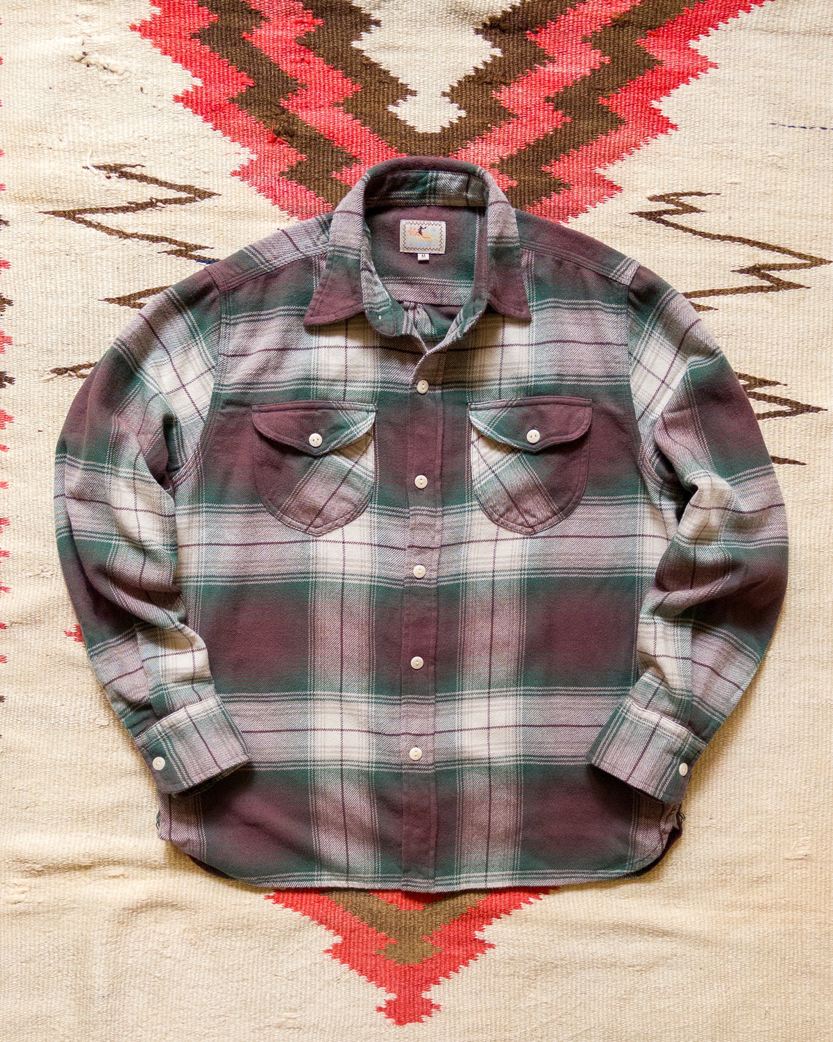 Washed Flannel Workshirt in Grizzly Shadow Plaid