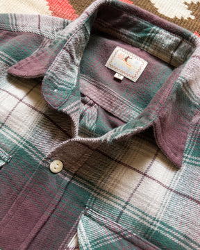 Washed Flannel Workshirt in Grizzly Shadow Plaid