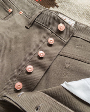 Bedford Cord 5 Pocket Pant in Faded Olive