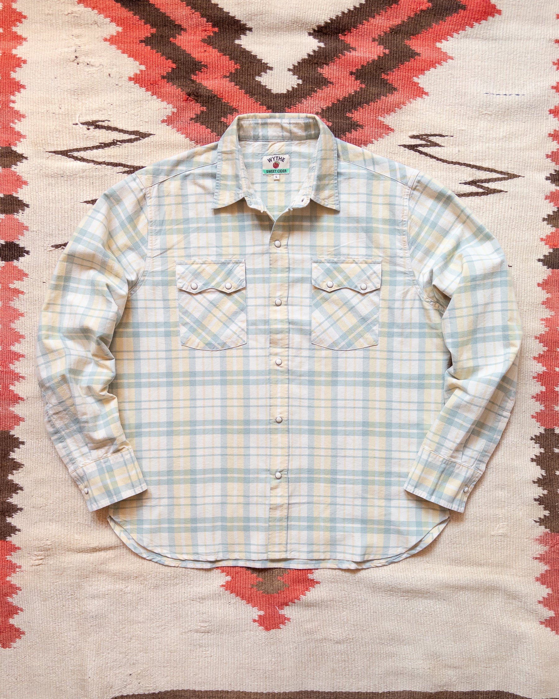 Oxford Cloth Pearlsnap Shirt in Sunflower Plaid