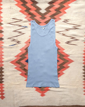 Tubular Ribbed Knit Tank Top in Indigo