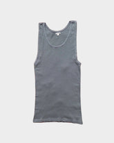 Tubular Ribbed Knit Tank Top in Faded Black