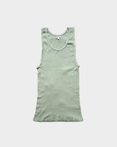 Tubular Ribbed Knit Tank Top in Faded Olive