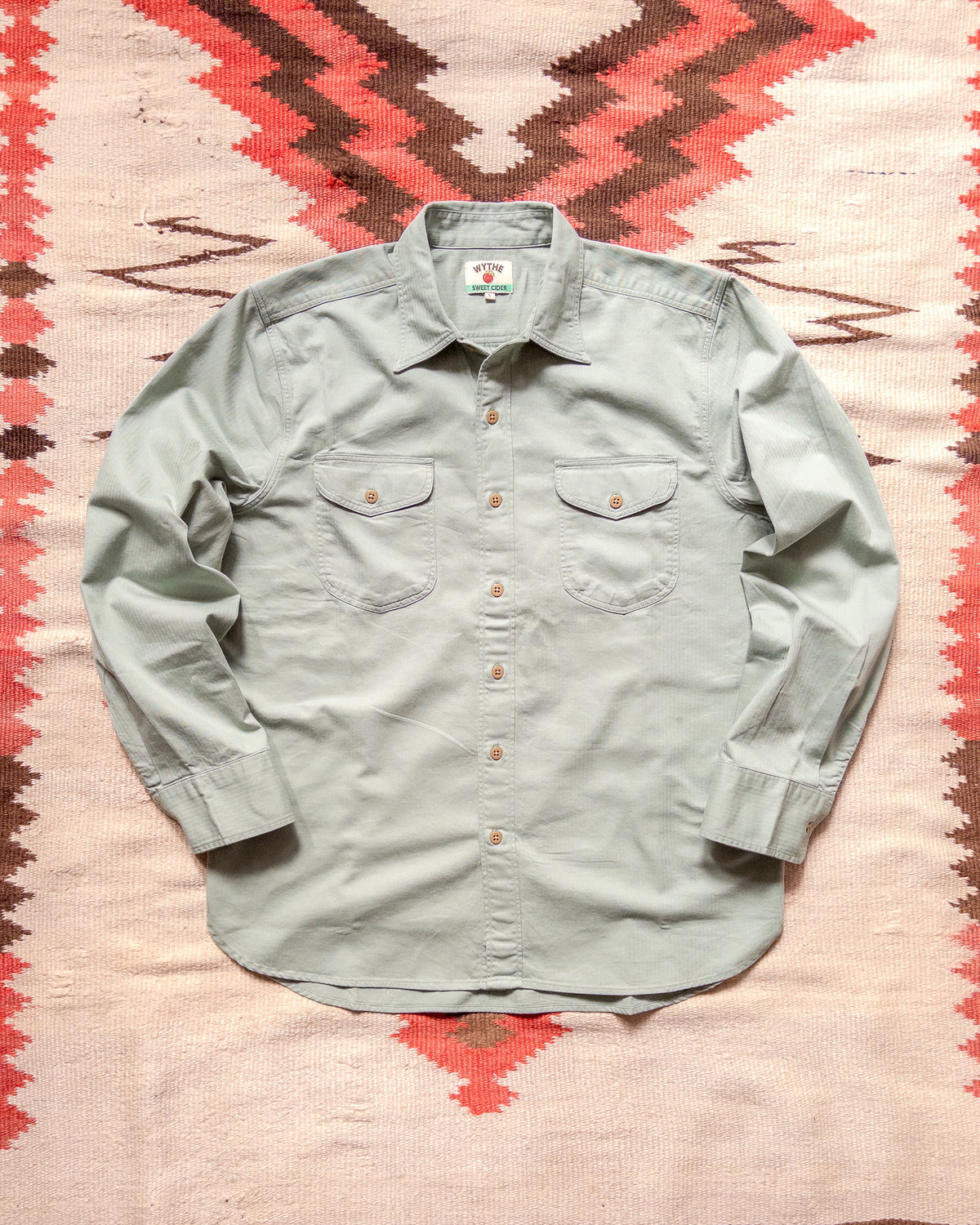 Cotton HBT Officers Shirt in Sage
