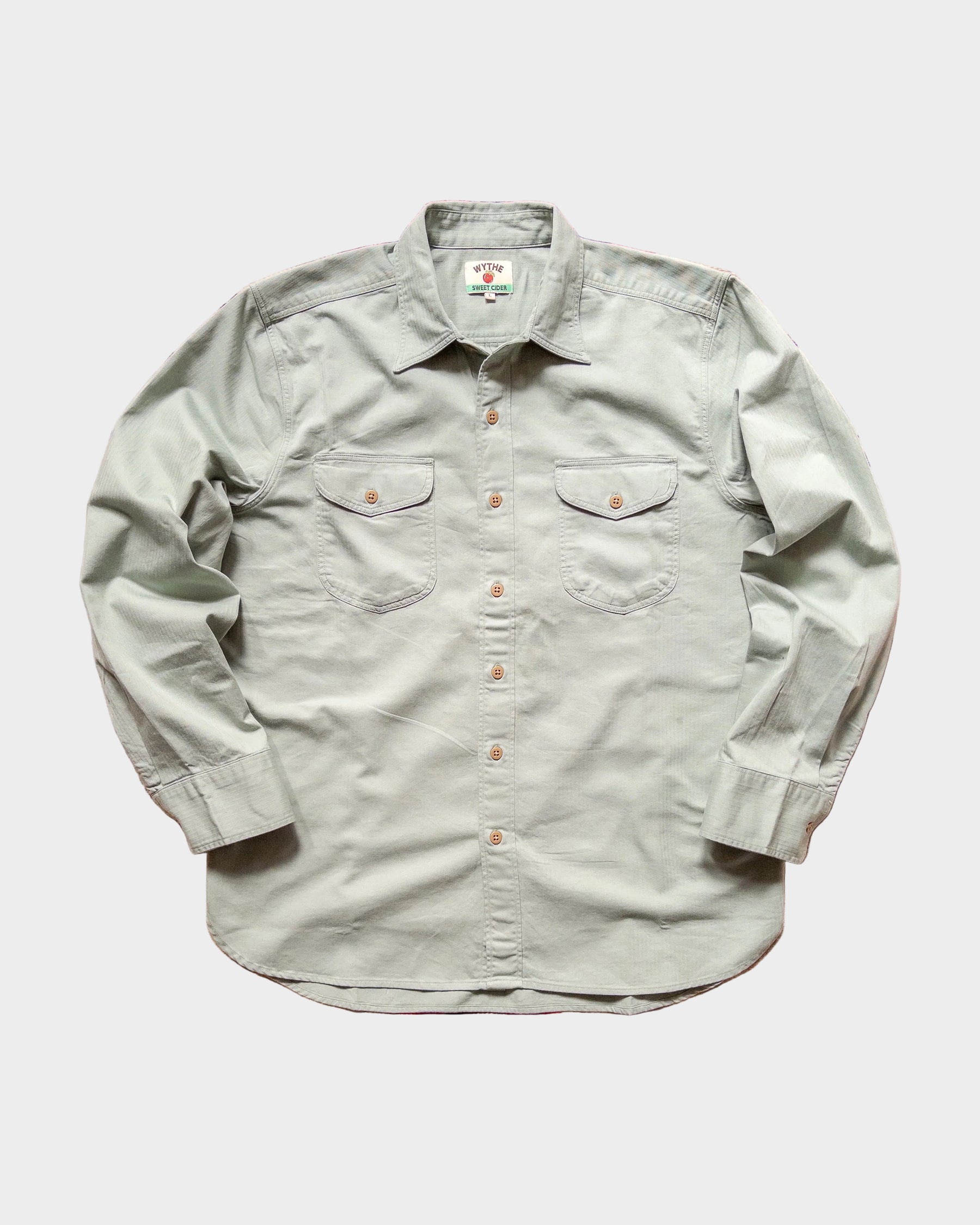 Cotton HBT Officers Shirt in Sage