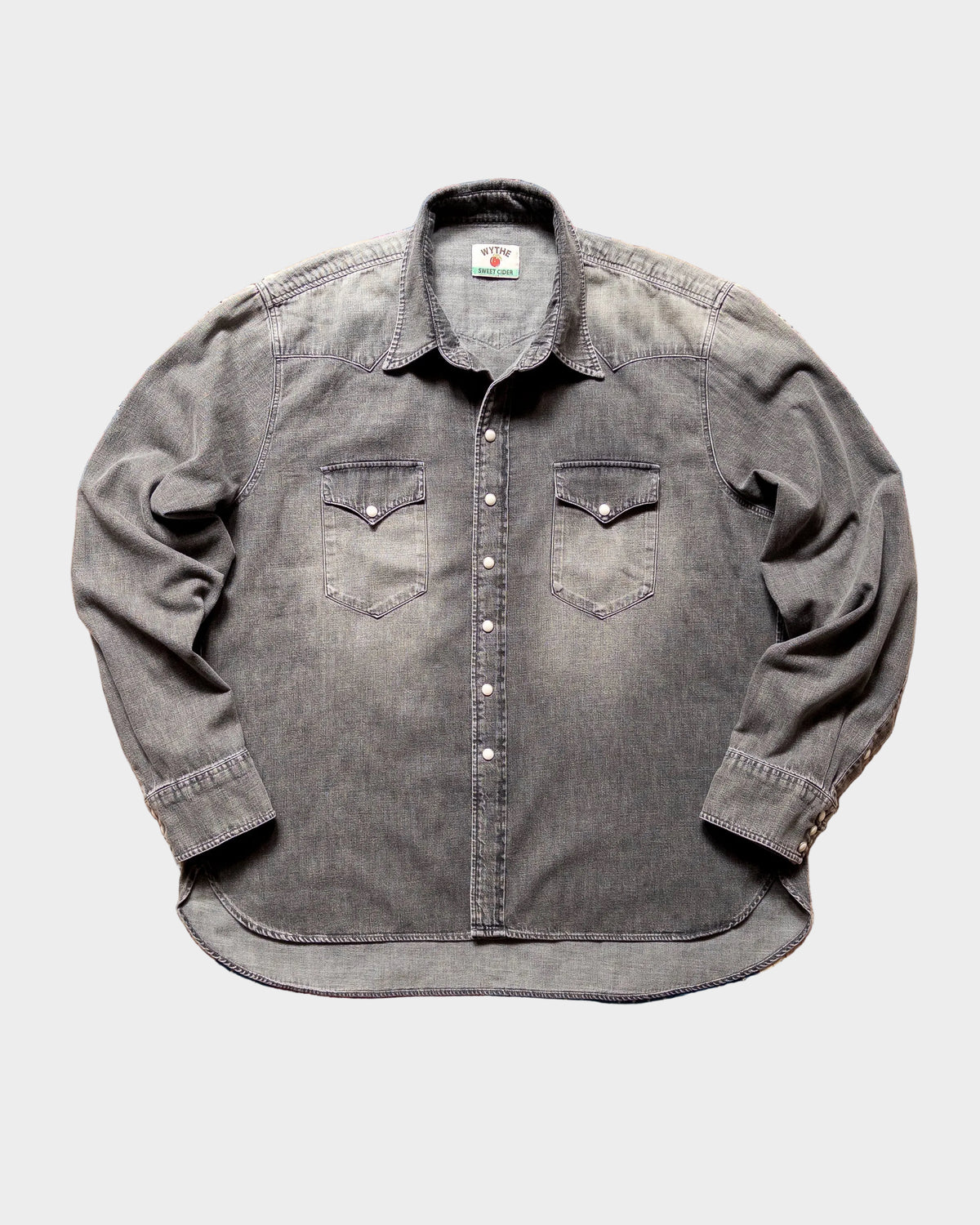 Denim Pearlsnap Shirt in Washed Black
