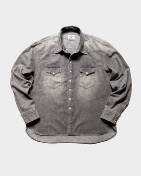 Denim Pearlsnap Shirt in Washed Black