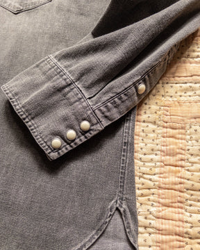 Denim Pearlsnap Shirt in Washed Black