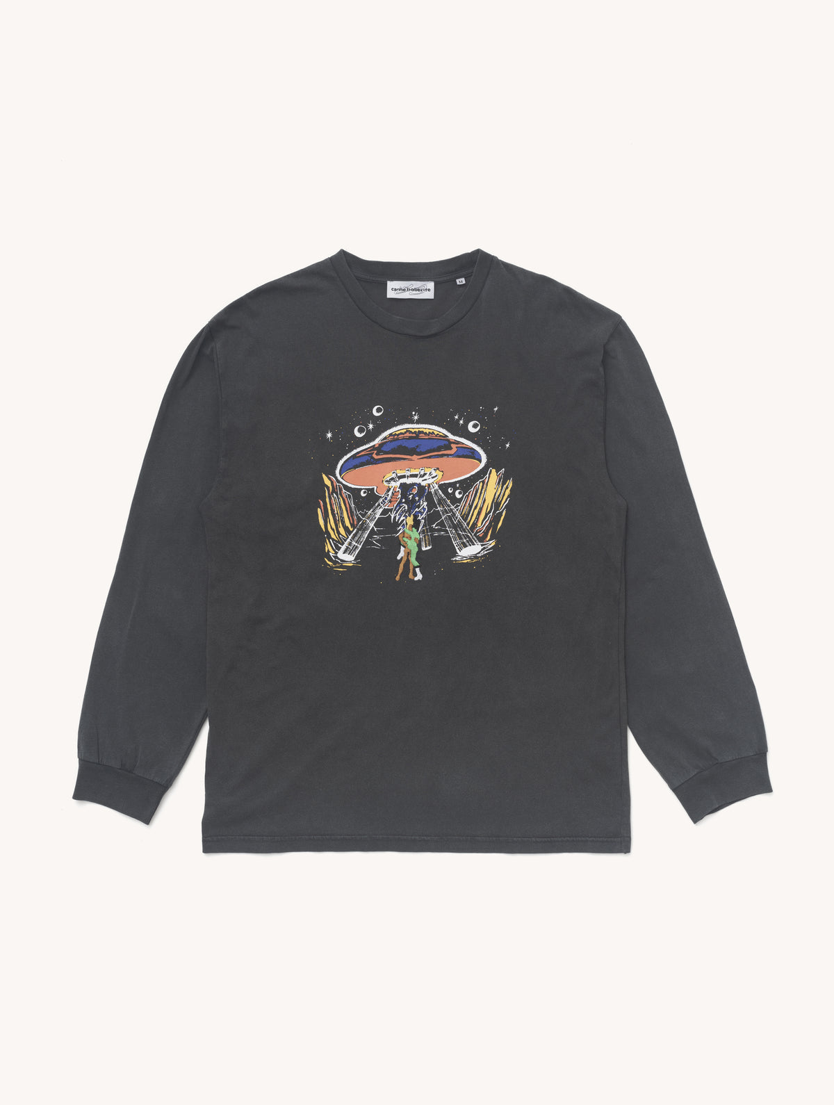 Cosmic Caress Longsleeve T-Shirt in Off Black