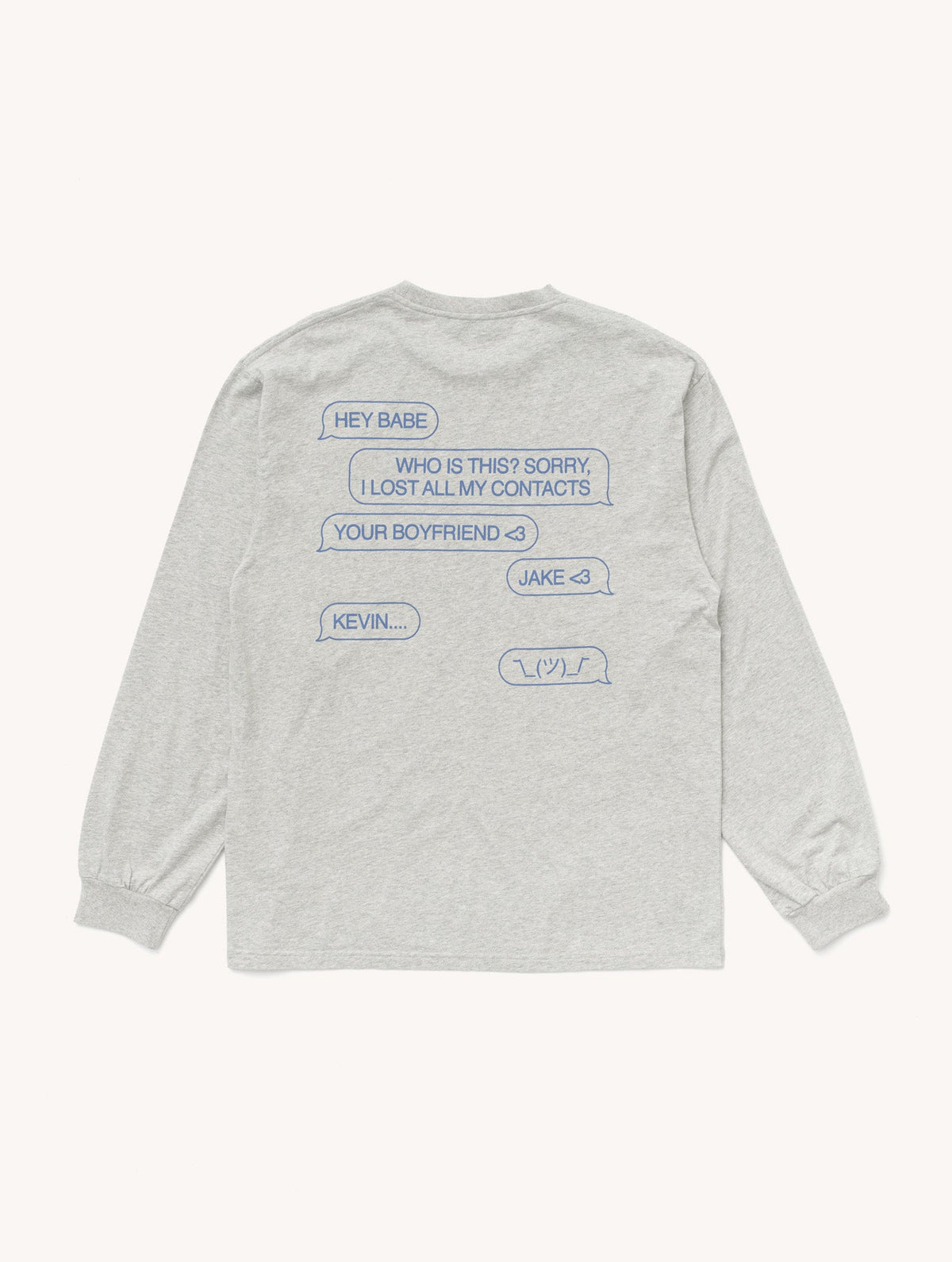 Hey Babe...  Longsleeve T-Shirt in Grey