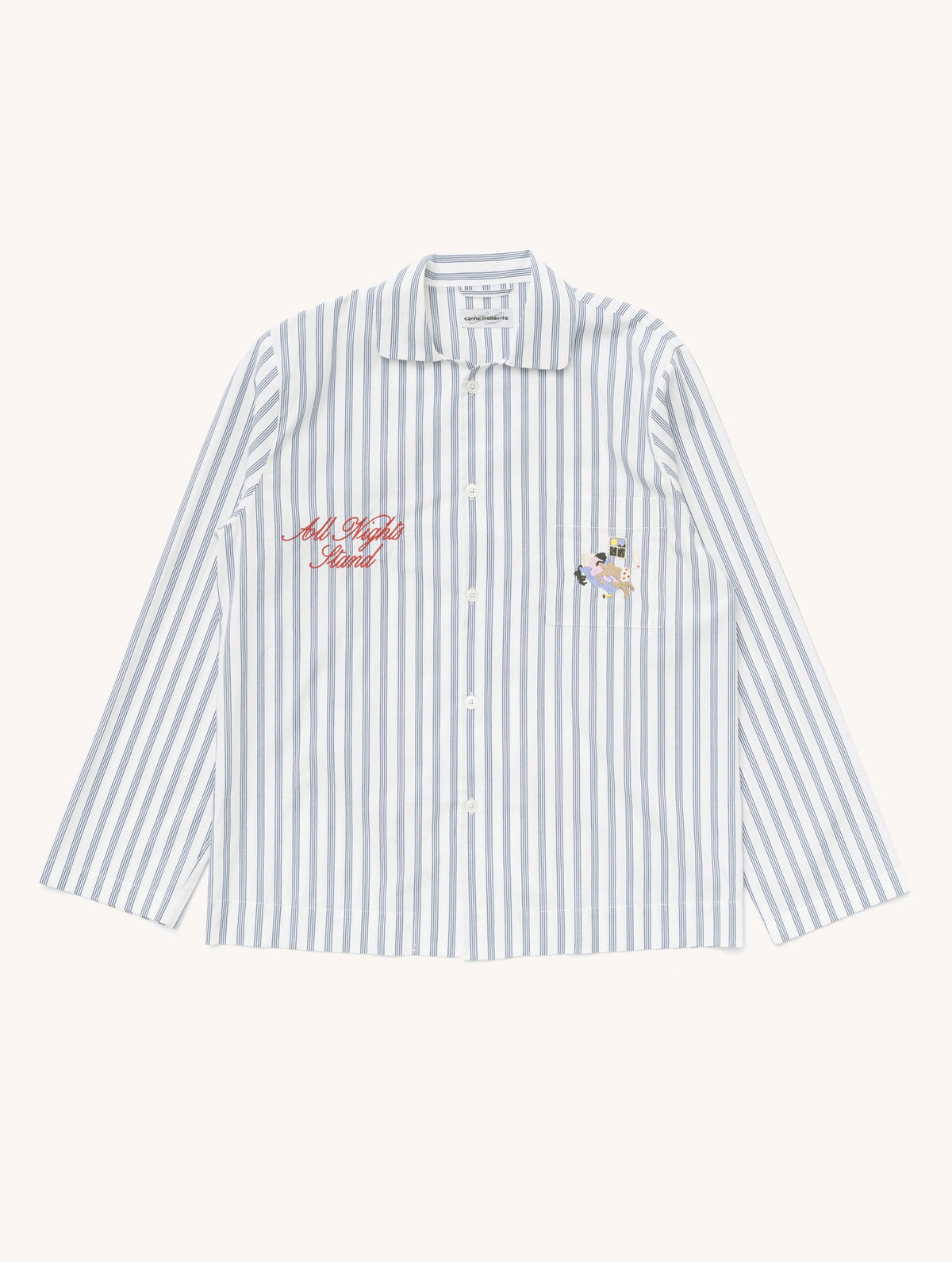 Pillow Talk Pyjama Top in Blue Stripes