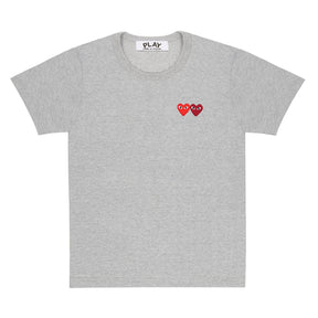 Double Heart T-Shirt in Grey