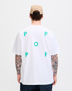 Logo T-Shirt in White/Peacock Green