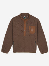 Hole Mock Neck Pullover in Brown
