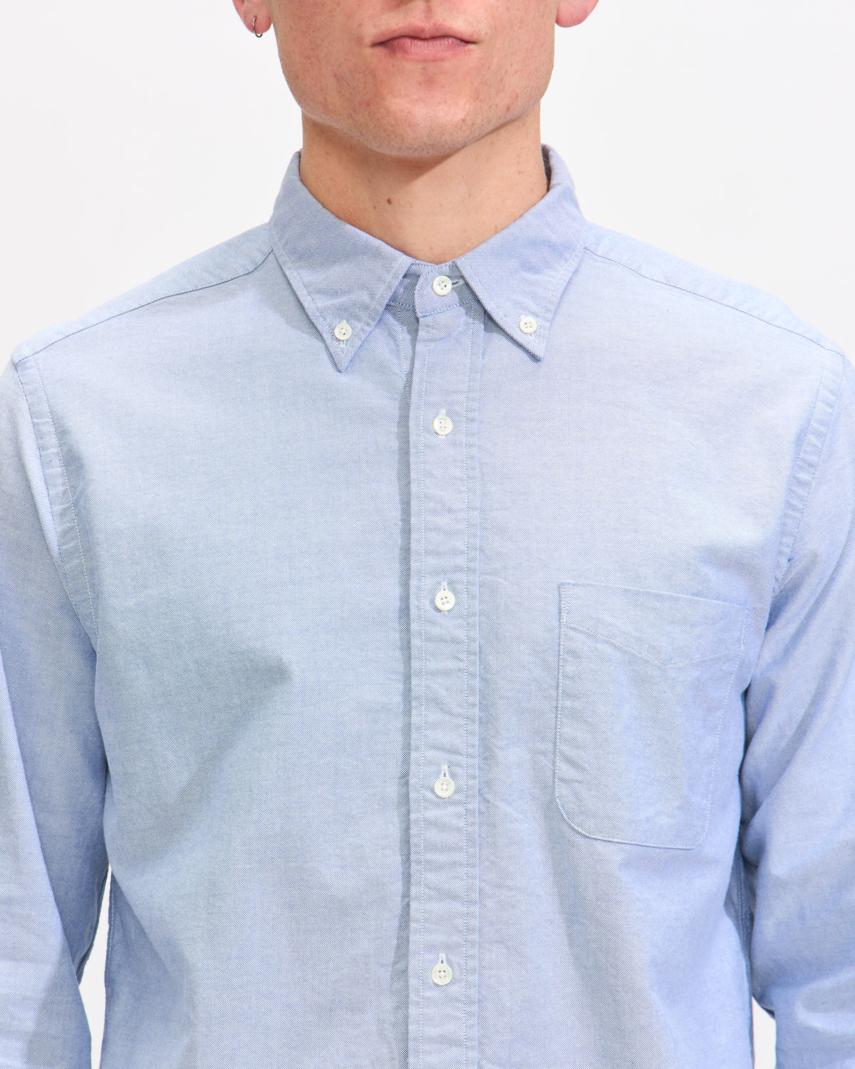 Beams Plus B.D. Oxford in Blue Homme Essentials 