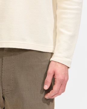Beams Plus Henley 2B Waffle in Natural Homme Essentials 