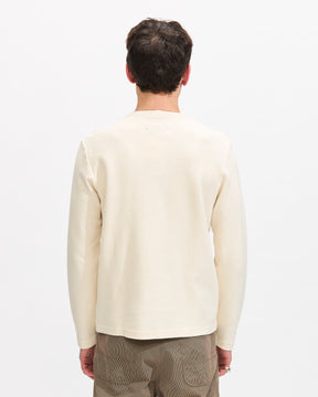 Beams Plus Henley 2B Waffle in Natural Homme Essentials 