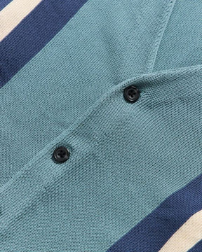 Beams Plus Stripe Cardigan in Sax Homme Essentials 